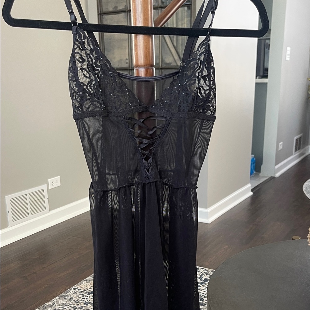 Black Lace Sheer Dress